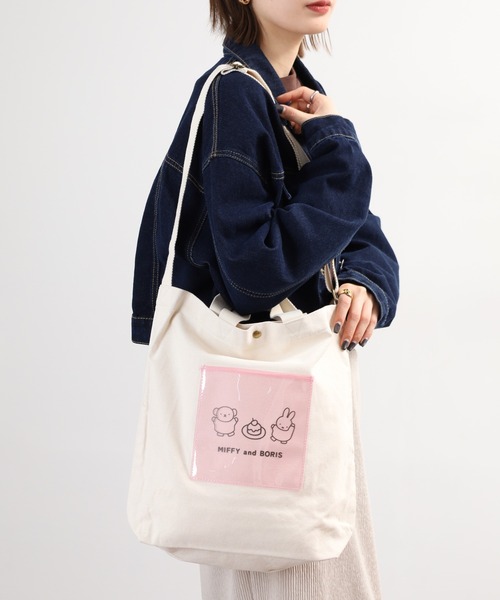 Miffy( ミッフィー)の「miffy ミッフィー トートバッグ miffy and boris(トートバッグ・レディース・ピンク・FREE)」の5枚目の写真