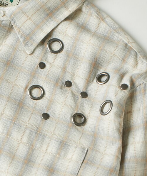 WHO'S WHO gallery（フーズフーギャラリー）の「KOOKY'Nハトメチェックシャツ（シャツ/ブラウス・メンズ・ブラック/アイボリー・FREE）」の9枚目の写真