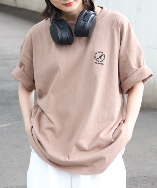 KANGOL（カンゴール）の「【KANGOL/カンゴール】別注 ワンポイント刺繍 半袖Tシャツ（Tシャツ/カットソー・メンズ・ベージュ/ホワイト系1/ホワイト系その他2/ブラック/グレー系その他/グレー系その他2/グレー/グリーン系1/ベージュ系1/ライトグレー系1/ブラック系1/グレー系1/ネイビー系1/グリーン/ライトグレー/ホワイト系その他/ホワイト/ネイビー・XL/L/M/S）」の15枚目の写真