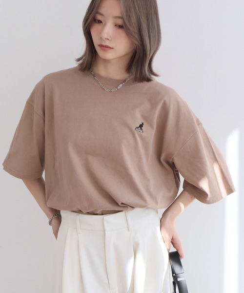 KANGOL（カンゴール）の「【KANGOL/カンゴール】別注 ワンポイント刺繍 半袖Tシャツ（Tシャツ/カットソー・メンズ・ベージュ/ホワイト系1/ホワイト系その他2/ブラック/グレー系その他/グレー系その他2/グレー/グリーン系1/ベージュ系1/ライトグレー系1/ブラック系1/グレー系1/ネイビー系1/グリーン/ライトグレー/ホワイト系その他/ホワイト/ネイビー・XL/L/M/S）」の14枚目の写真