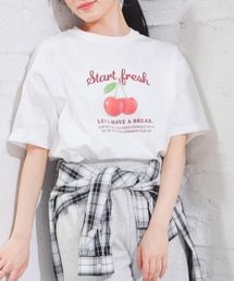 Honeys（ハニーズ）の「【UVカット】フルーツプリントゆるT（Tシャツ/カットソー）」