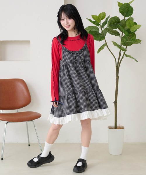 kutir（クティール）の「メローリボントップス（Tシャツ/カットソー・レディース・ネイビー/グレー/オフホワイト/レッド/ブラック/アイボリー・FREE）」の6枚目の写真