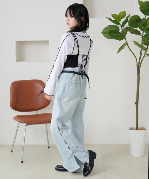 kutir（クティール）の「メローリボントップス（Tシャツ/カットソー・レディース・ネイビー/グレー/オフホワイト/レッド/ブラック/アイボリー・FREE）」の13枚目の写真