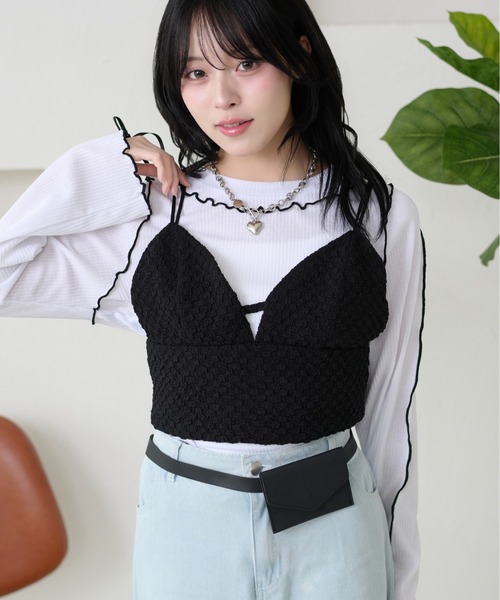 kutir（クティール）の「メローリボントップス（Tシャツ/カットソー・レディース・ネイビー/グレー/オフホワイト/レッド/ブラック/アイボリー・FREE）」の8枚目の写真