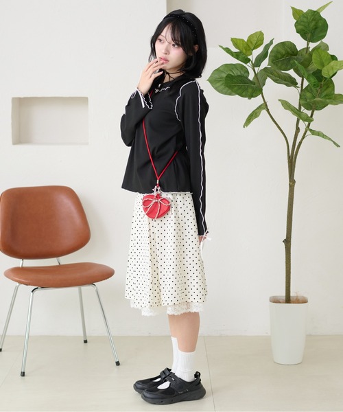 kutir(クティール)の「メローリボントップス(Tシャツ/カットソー・レディース・ネイビー/グレー/オフホワイト/レッド/ブラック/アイボリー・FREE)」の20枚目の写真