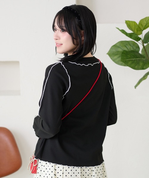 kutir(クティール)の「メローリボントップス(Tシャツ/カットソー・レディース・ネイビー/グレー/オフホワイト/レッド/ブラック/アイボリー・FREE)」の16枚目の写真