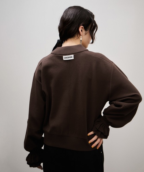 ADAM ET ROPE'(アダムエロペ)の「ダブルニットジップカーディガン(カーディガン/ボレロ・レディース・ベージュ系その他3/ダークブラウン・FREE)」の8枚目の写真