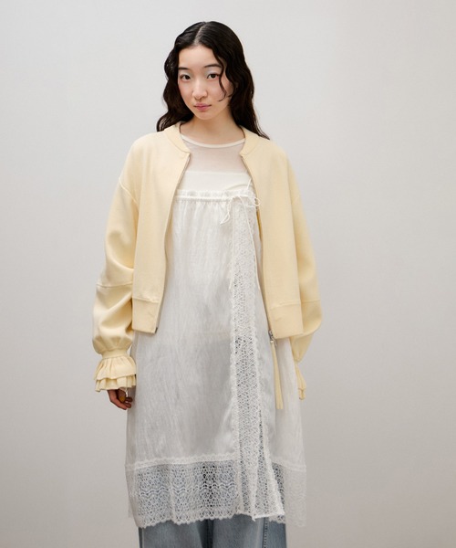 ADAM ET ROPE'(アダムエロペ)の「ダブルニットジップカーディガン(カーディガン/ボレロ・レディース・ベージュ系その他3/ダークブラウン・FREE)」の10枚目の写真