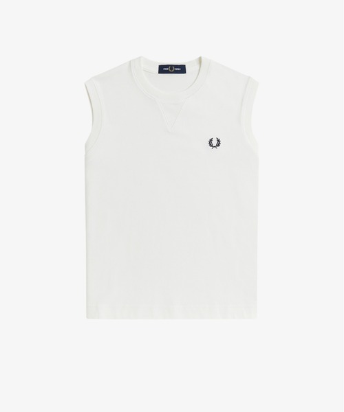 FRED PERRY(フレッドペリー)の「Peached Jersey Tank/ピーチ加工ジャージータンクトップ(Tシャツ/カットソー・レディース・ホワイト・10)」の4枚目の写真