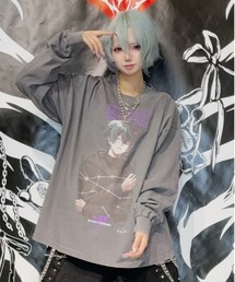 【黒野京×BACKSTAGE PASS コラボ】BARBED ピグメント加工 オーバーサイズ ロンT
