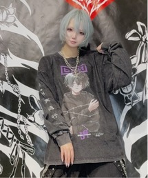 【黒野京×BACKSTAGE PASS コラボ】BARBED ピグメント加工 オーバーサイズ ロンT