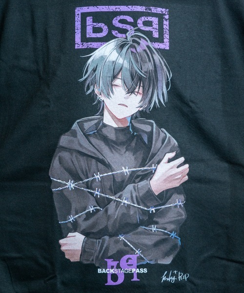 BACKSTAGE PASS(バックステージパス)の「【黒野京×BACKSTAGE PASS コラボ】BARBED ピグメント加工 オーバーサイズ ロンT(Tシャツ/カットソー・メンズ・ライトグレー/ブラック/ダークグレー・FREE)」の7枚目の写真