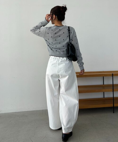 CAPRICIEUX LE'MAGE（カプリシューレマージュ）の「モノグラムカーディガン（カーディガン/ボレロ・レディース・チャコールグレー/ベージュ/ライトグレー・FREE）」の11枚目の写真