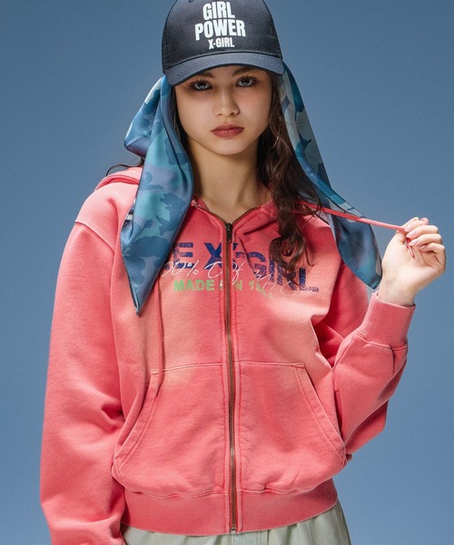 パーカー X-girl X-girl（エックスガール） X-gir パーカー FACE BOX PATCH ZIP UP