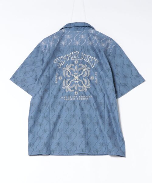 Kahiko（カヒコ）の「【Kahiko】SURF＆Palms アンダーセンMEN'S開襟シャツ（シャツ/ブラウス・メンズ・ベージュ/チャコール/ブルー・FREE）」の3枚目の写真