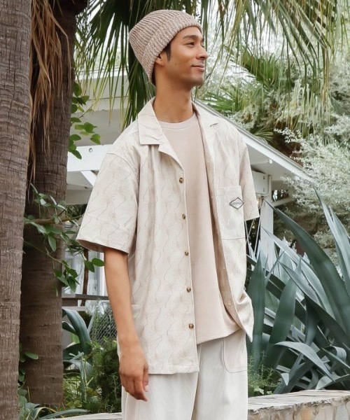 Kahiko（カヒコ）の「【Kahiko】SURF＆Palms アンダーセンMEN'S開襟シャツ（シャツ/ブラウス・メンズ・ベージュ/チャコール/ブルー・FREE）」の7枚目の写真
