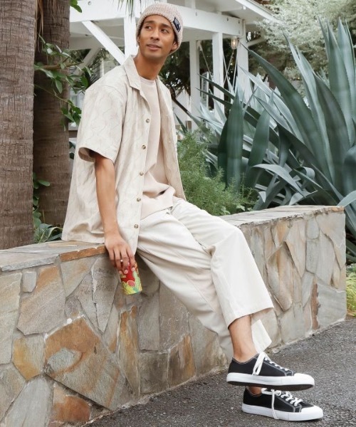 Kahiko（カヒコ）の「【Kahiko】SURF＆Palms アンダーセンMEN'S開襟シャツ（シャツ/ブラウス・メンズ・ベージュ/チャコール/ブルー・FREE）」の10枚目の写真
