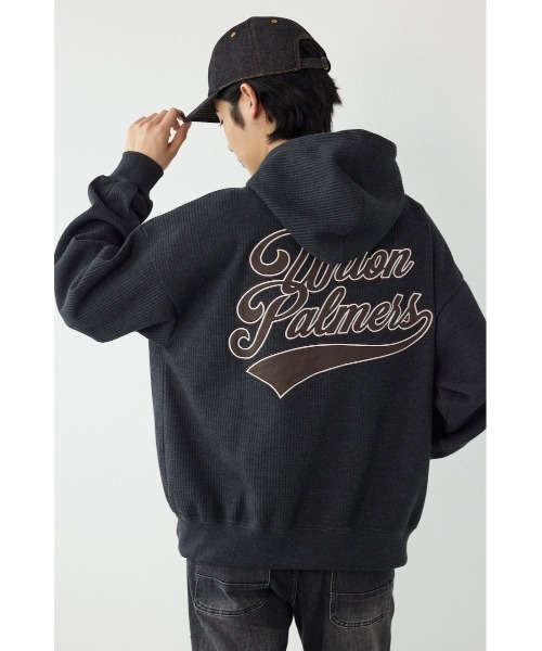 RODEO CROWNS WIDE BOWL(ロデオクラウンズワイドボウル)の「ボンディングワッフルZIPパーカー(パーカー・メンズ・グリーン/グレー×ホワイト/チャコールグレー・MEDIUM/LARGE)」の5枚目の写真