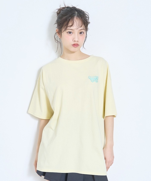 LOVETOXIC（ラブトキシック）の「【綿100%】バックフォトルーズ半袖T（Tシャツ/カットソー・キッズ・チャコール/オフホワイト/サックスブルー/イエロー・M:150cm/S:140cm/L:160cm/130cm）」の12枚目の写真