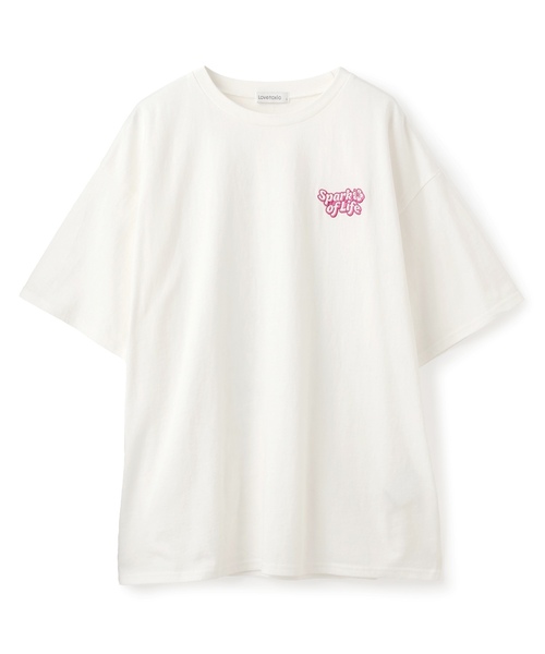 LOVETOXIC（ラブトキシック）の「【綿100%】バックフォトルーズ半袖T（Tシャツ/カットソー・キッズ・チャコール/オフホワイト/サックスブルー/イエロー・M:150cm/S:140cm/L:160cm/130cm）」の17枚目の写真