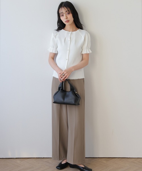 AMELY(エミリー)の「前後2WAYリブニットトップス(ニット/セーター・レディース・ブラック/ピンク/ホワイト/モカ・フリー)」の5枚目の写真