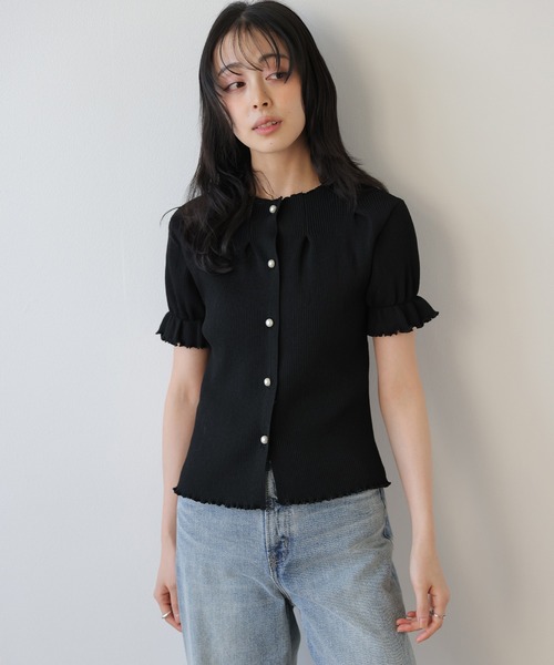 AMELY(エミリー)の「前後2WAYリブニットトップス(ニット/セーター・レディース・ブラック/ピンク/ホワイト/モカ・フリー)」の8枚目の写真