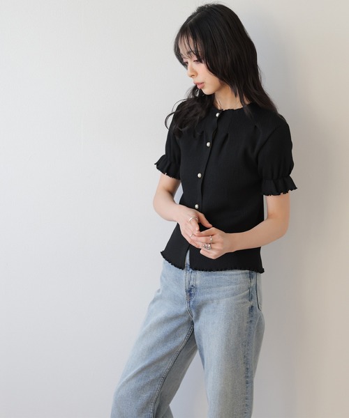 AMELY(エミリー)の「前後2WAYリブニットトップス(ニット/セーター・レディース・ブラック/ピンク/ホワイト/モカ・フリー)」の10枚目の写真
