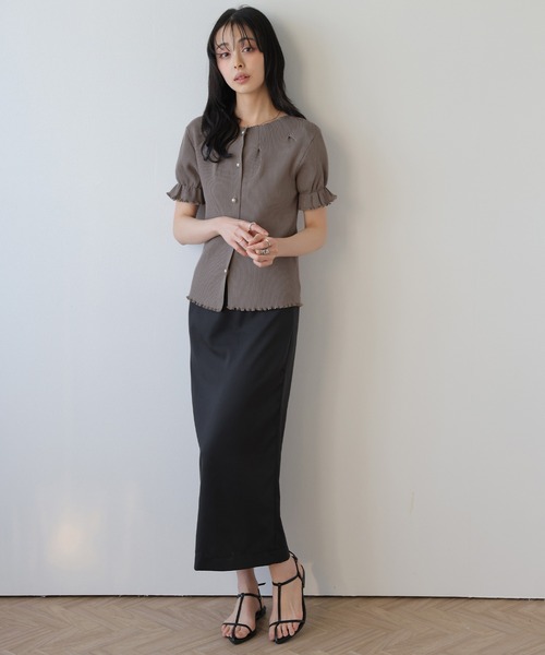 AMELY(エミリー)の「前後2WAYリブニットトップス(ニット/セーター・レディース・ブラック/ピンク/ホワイト/モカ・フリー)」の11枚目の写真