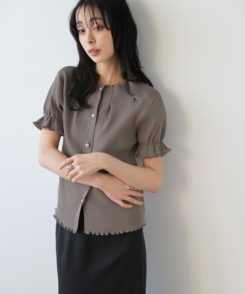 AMELY(エミリー)の「前後2WAYリブニットトップス(ニット/セーター・レディース・ブラック/ピンク/ホワイト/モカ・フリー)」の13枚目の写真