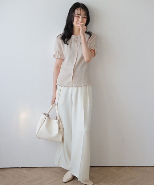 AMELY(エミリー)の「前後2WAYリブニットトップス(ニット/セーター・レディース・ブラック/ピンク/ホワイト/モカ・フリー)」の15枚目の写真