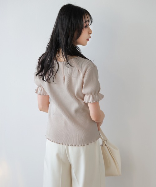 AMELY(エミリー)の「前後2WAYリブニットトップス(ニット/セーター・レディース・ブラック/ピンク/ホワイト/モカ・フリー)」の16枚目の写真