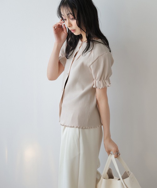 AMELY(エミリー)の「前後2WAYリブニットトップス(ニット/セーター・レディース・ブラック/ピンク/ホワイト/モカ・フリー)」の17枚目の写真