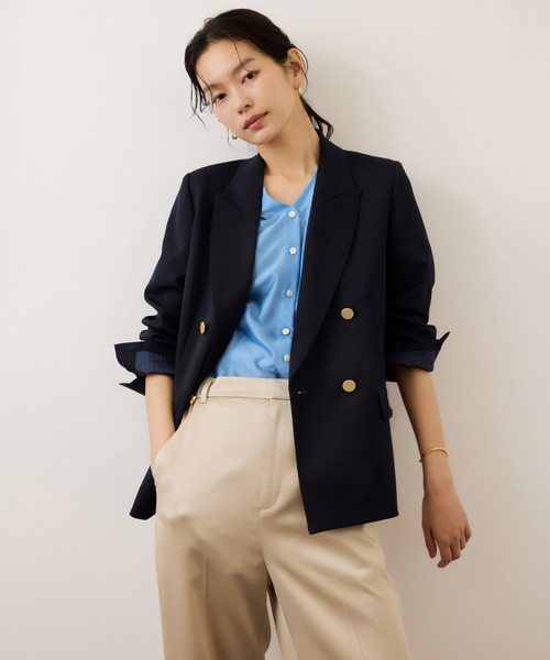 ROPE'（ロペ）の「ストレッチ金ボタンブレザージャケット（テーラードジャケット・レディース・ネイビー・36/38）」の6枚目の写真
