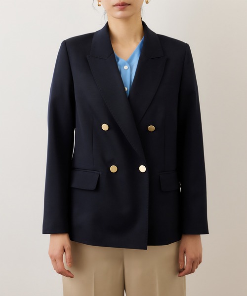 ROPE'（ロペ）の「ストレッチ金ボタンブレザージャケット（テーラードジャケット・レディース・ネイビー・36/38）」の10枚目の写真