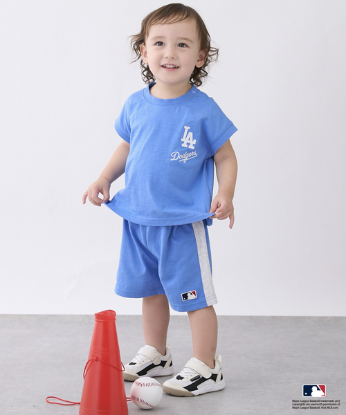 petit main(プティマイン)の「【MLB】カットセットアップ(セットアップ・キッズ・トップグレー/ライトブルー/エメラルド・90cm/100cm/110cm/80cm/130cm/120cm)」の1枚目の写真