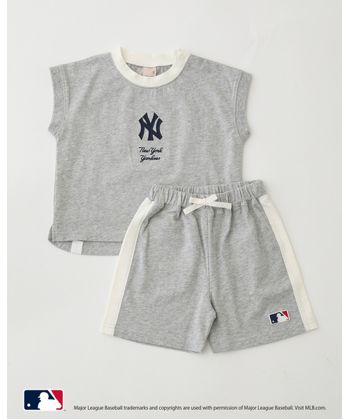 petit main(プティマイン)の「【MLB】カットセットアップ(セットアップ・キッズ・トップグレー/ライトブルー/エメラルド・90cm/100cm/110cm/80cm/130cm/120cm)」の2枚目の写真