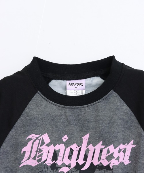 ANAP GｉRL（アナップガール）の「ROCK シャーリング トップス（Tシャツ/カットソー・キッズ・ブラック/レッド・XS/S/M）」の20枚目の写真