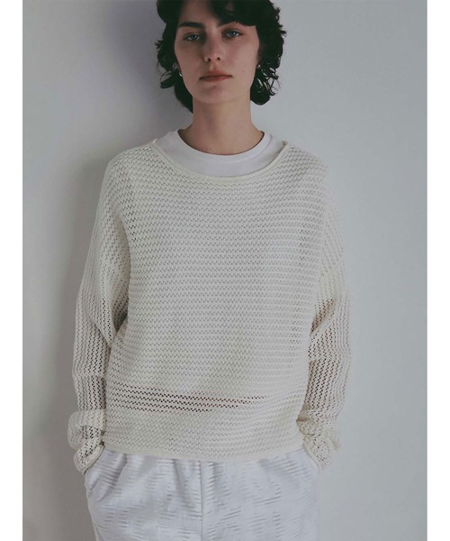 HER.（ハー）の「ニットメッシュプルオーバー（ニット/セーター・レディース・ブラック/ネイビー/オフホワイト・フリー）」の2枚目の写真