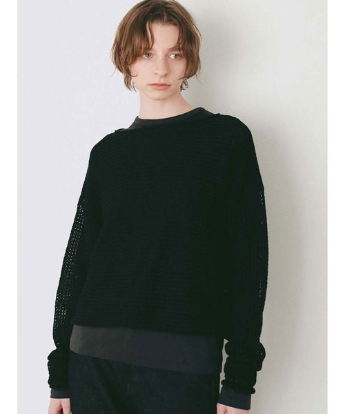 HER.（ハー）の「ニットメッシュプルオーバー（ニット/セーター・レディース・ブラック/ネイビー/オフホワイト・フリー）」の3枚目の写真