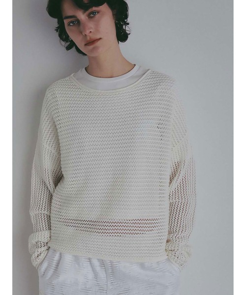 HER.（ハー）の「ニットメッシュプルオーバー（ニット/セーター・レディース・ブラック/ネイビー/オフホワイト・フリー）」の14枚目の写真