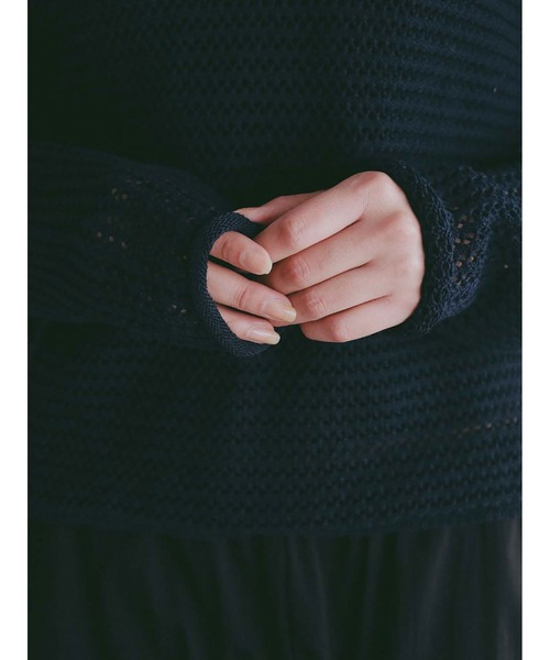 HER.（ハー）の「ニットメッシュプルオーバー（ニット/セーター・レディース・ブラック/ネイビー/オフホワイト・フリー）」の22枚目の写真