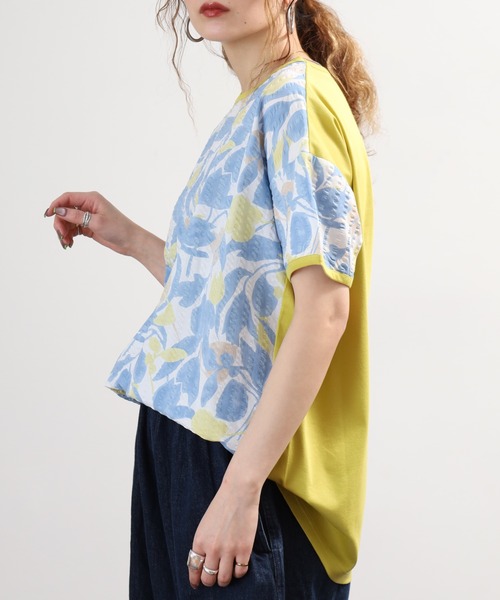 BRODIAEA(ブローディア)の「BRODIAEA 塩縮加工ボタニカル柄カットソー 日本製(Tシャツ/カットソー・レディース・サックスブルー・40)」の17枚目の写真