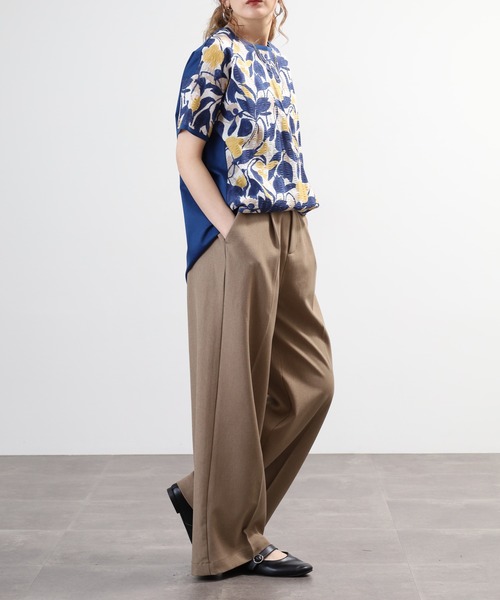 BRODIAEA(ブローディア)の「BRODIAEA 塩縮加工ボタニカル柄カットソー 日本製(Tシャツ/カットソー・レディース・サックスブルー・40)」の22枚目の写真