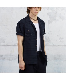 KUME（クメ）の「Men Western Embroidered Pocket Shirt,  Navy（Tシャツ/カットソー）」