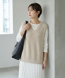 STYLE DELI | ストライプ編みVネックベスト(ベスト)