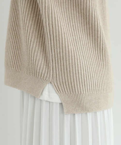 STYLE DELI（スタイルデリ）の「ストライプ編みVネックベスト（ベスト・レディース・ミント/ベージュ・FREE）」の14枚目の写真