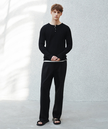 J'RIUM（ジェイリウム）の「オーウェン リネンツーピンタックバンディングトラウザー ブラック（スラックス）」