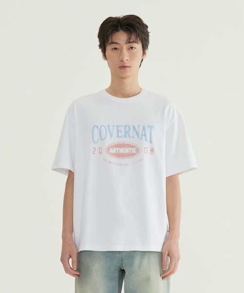COVERNAT(カバーナット)の「BRUSH LETTERING GRAPHIC T-SHIRT(Tシャツ/カットソー・メンズ・ホワイト/ネイビー系・X-LARGE/LARGE/MEDIUM/SMALL/X-SMALL)」の2枚目の写真