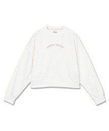 GUESS JEANS | GUESS JEANS CROPPED Emb Sweat スウェット ロゴスウェット ショート丈(スウェット)