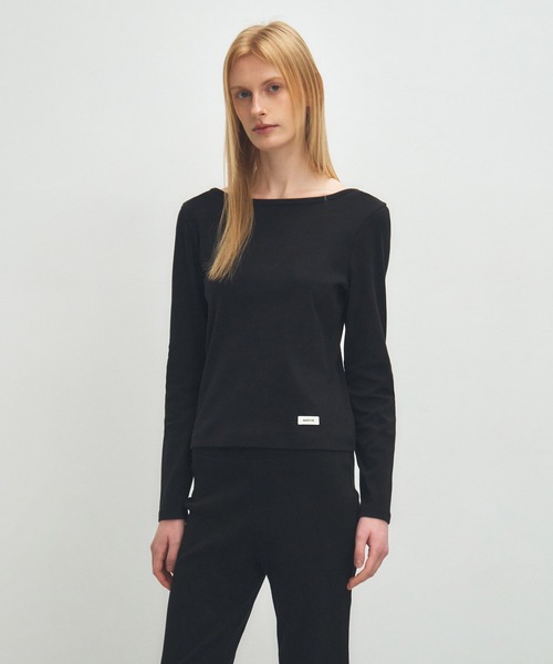 MARITHE + FRANCOIS GIRBAUD(マリテフランソワジルボー)の「W BASIC SCOOP BACK LONG SLEEVE(Tシャツ/カットソー・レディース・ホワイト/ヘザーグレー/ブラック・SMALL/MEDIUM)」の4枚目の写真
